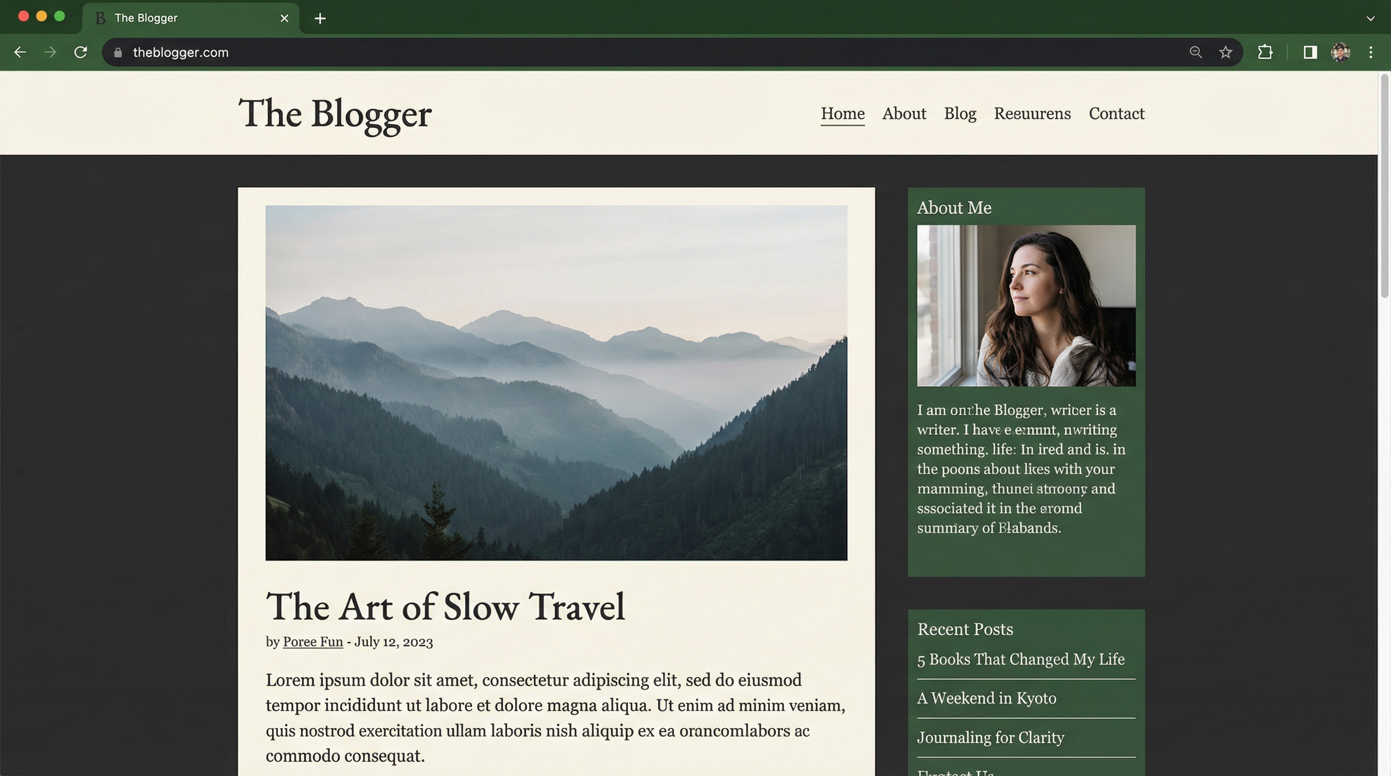 ภาพตัวอย่างเทมเพลตเว็บไซต์ เดอะ บล็อกเกอร์ แบบเต็มจอ