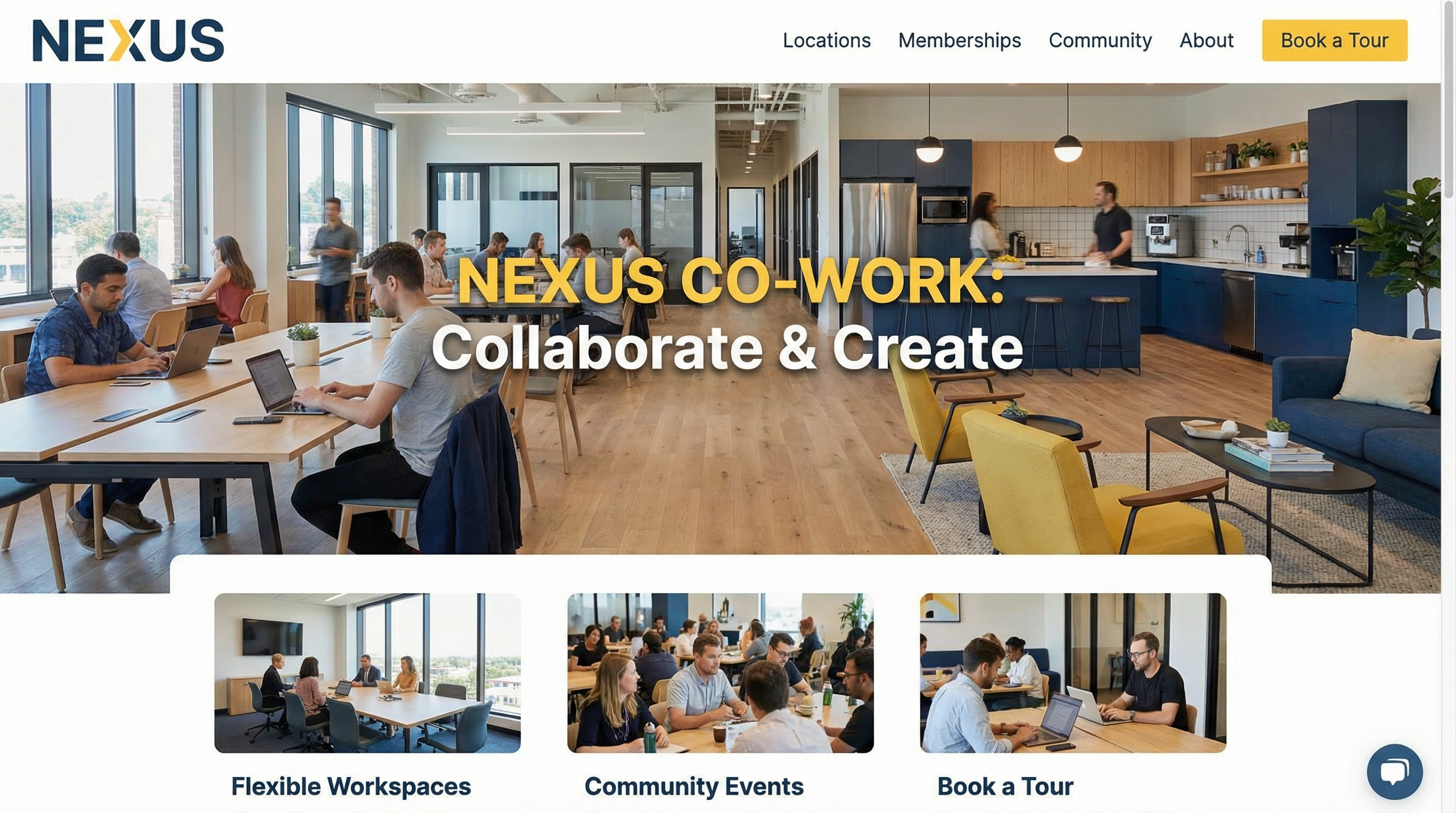 ภาพตัวอย่างเทมเพลตเว็บไซต์ เดอะ โคเวิร์คกิ้ง แบบเต็มจอ