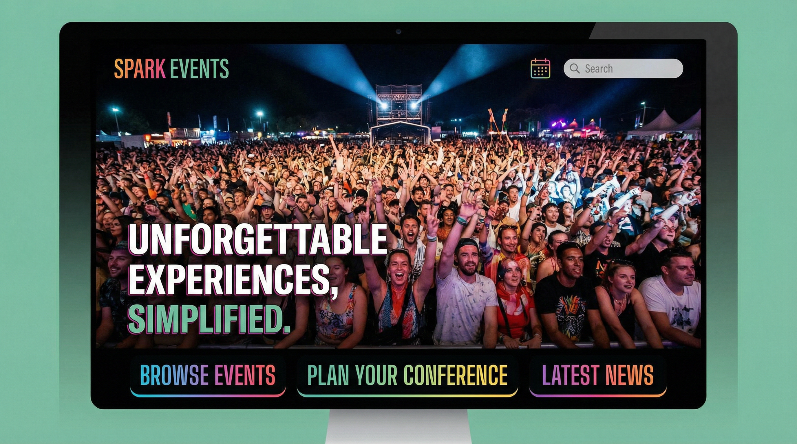 ภาพตัวอย่างเทมเพลตเว็บไซต์ อีเวนต์ โปร แบบเต็มจอ