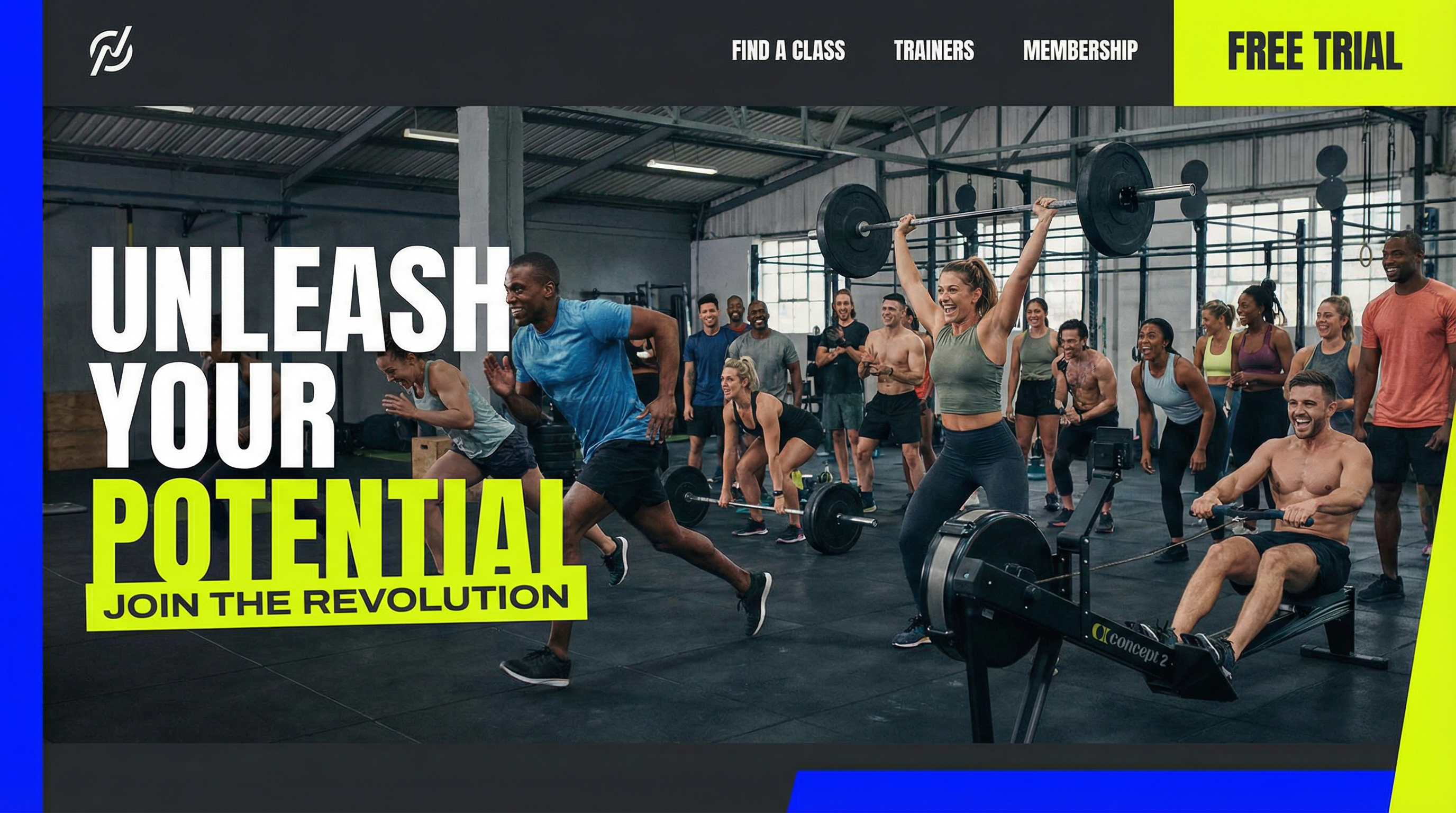 ภาพตัวอย่างเทมเพลตเว็บไซต์ ฟิตเนส โปร แบบเต็มจอ