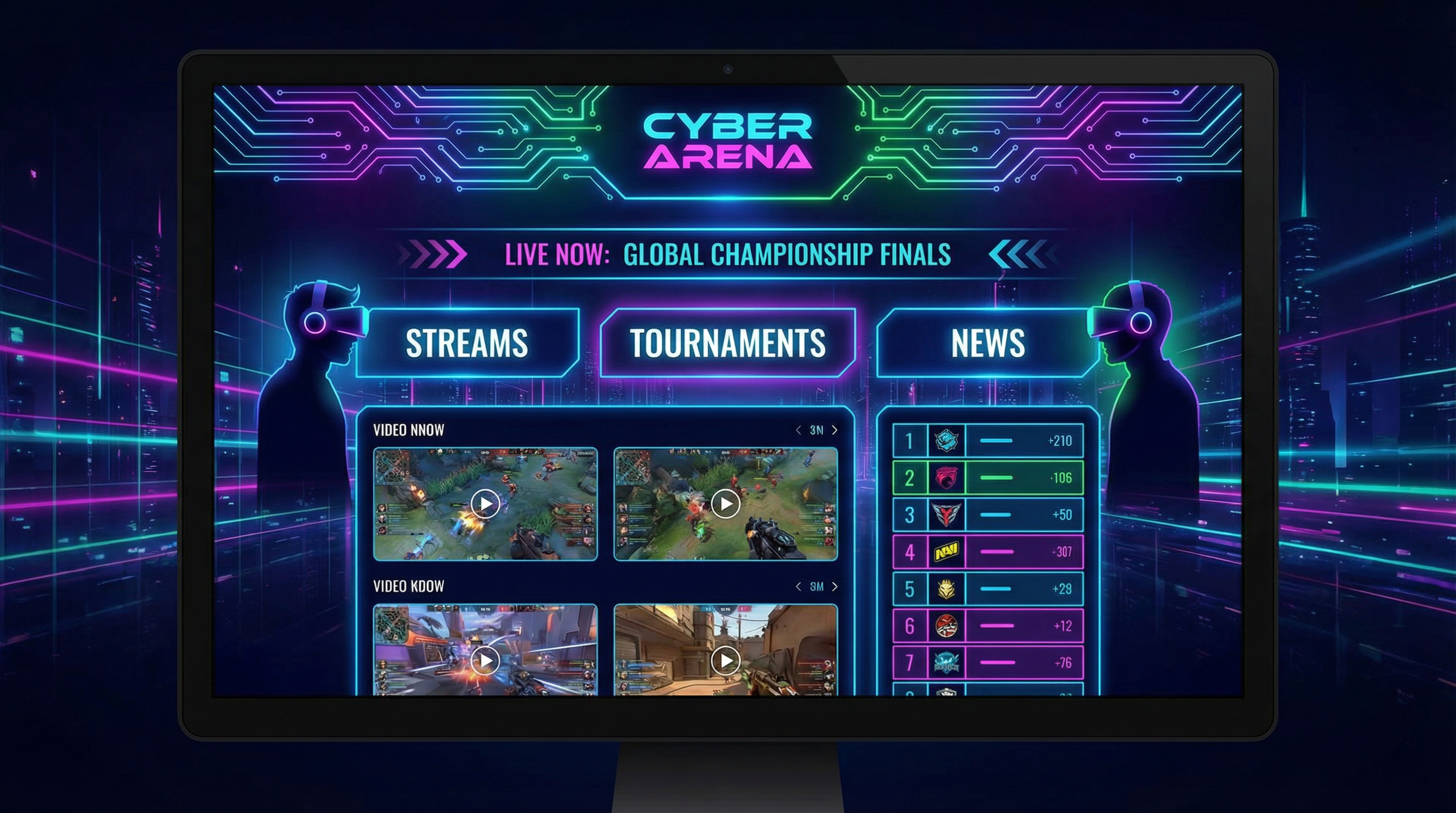 ภาพตัวอย่างเทมเพลตเว็บไซต์ เดอะ เกมมิ่ง แบบเต็มจอ