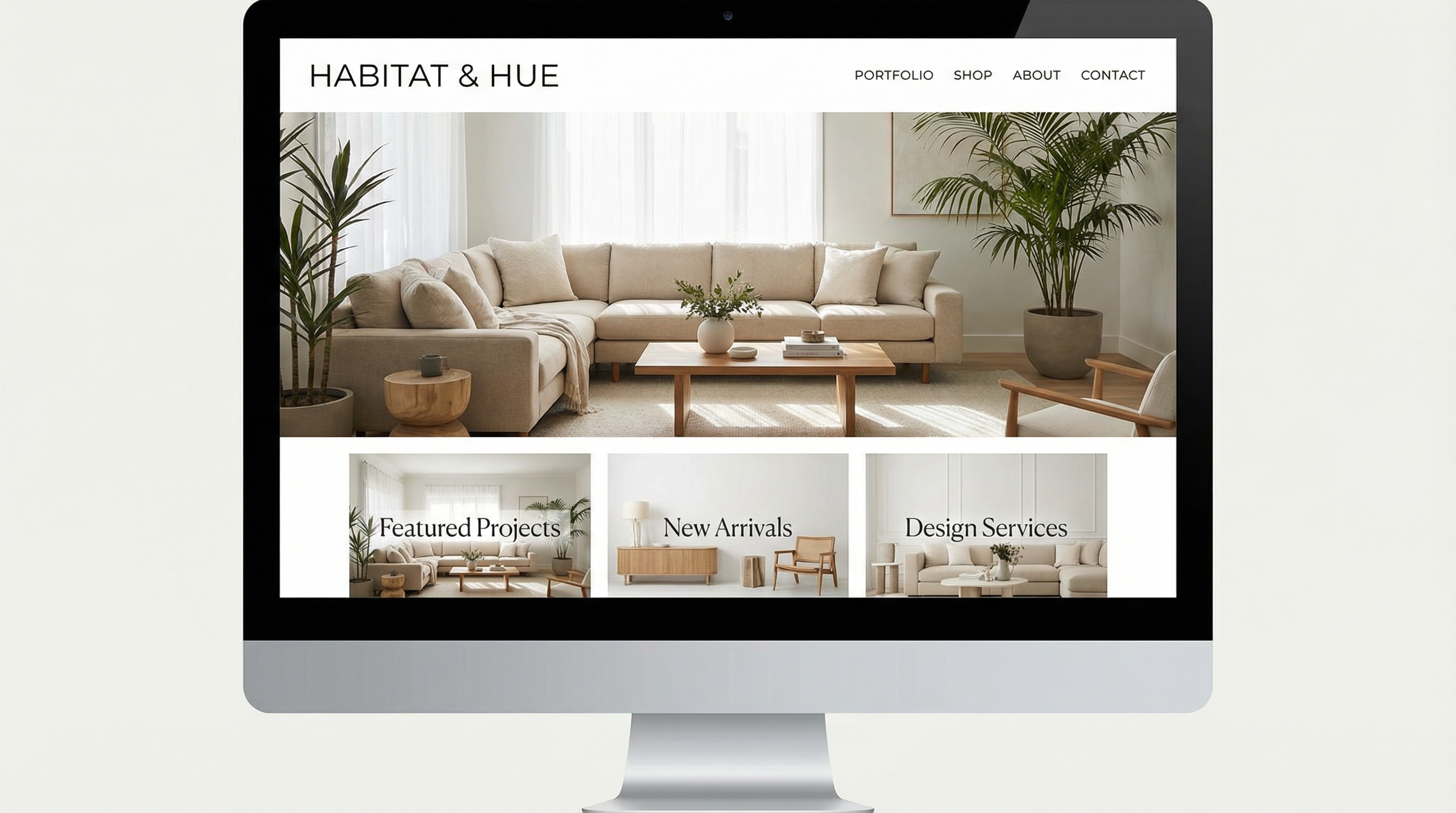 ภาพตัวอย่างเทมเพลตเว็บไซต์ ดิ อินทีเรีย แบบเต็มจอ